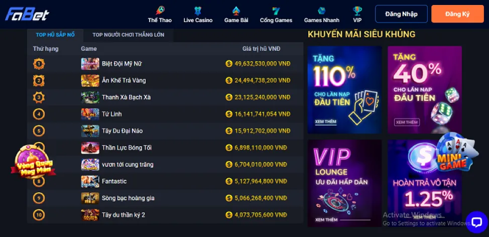Chọn game yêu thích để cá cược tại f8bét